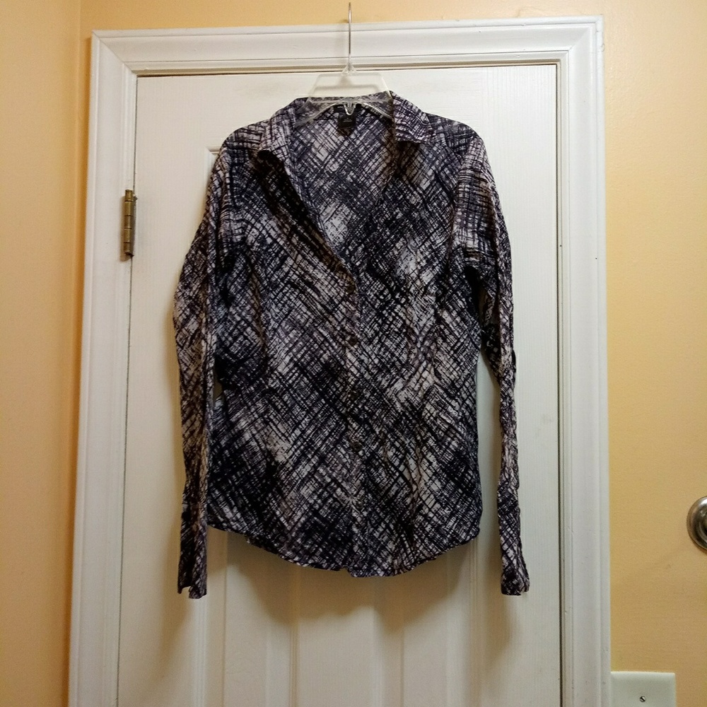 Ann Taylor Women's Blouse Size 6 Black White